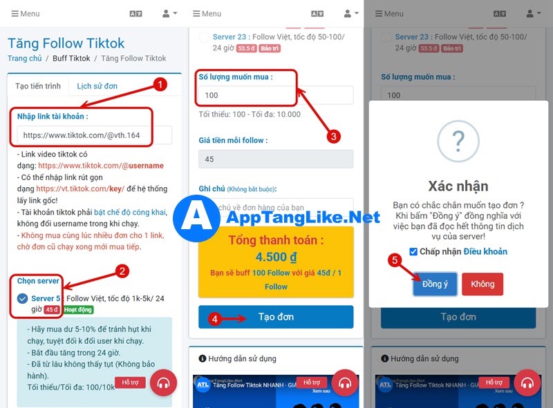 Hướng dẫn mua follow tiktok tại AppTangLike