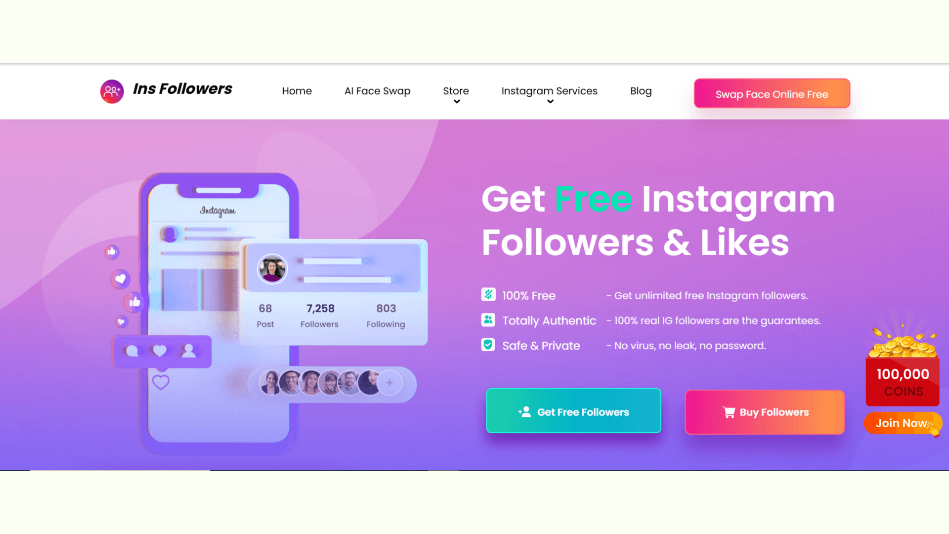 tăng follow Instagram không cần mật khẩu an toàn