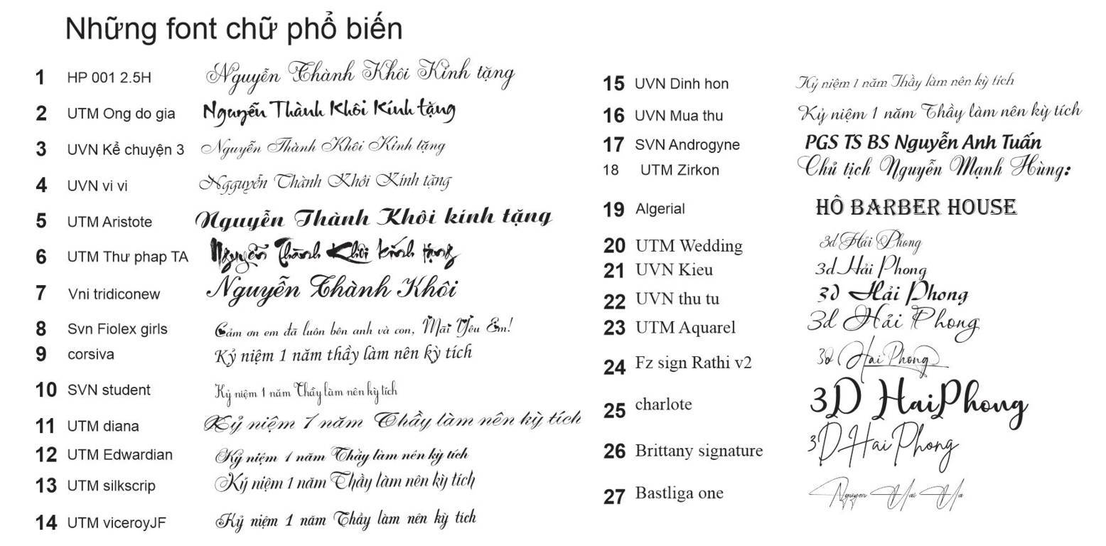 Các font chữ viết tay đẹp phổ biến font chữ viết tay đẹp miễn phí phổ biến