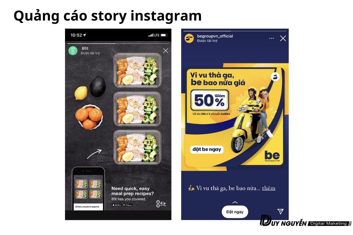 quảng cáo story instagram cho doanh nghiệp