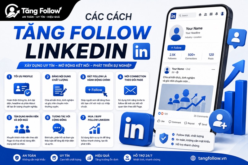 Các cách tăng follow Linkedin