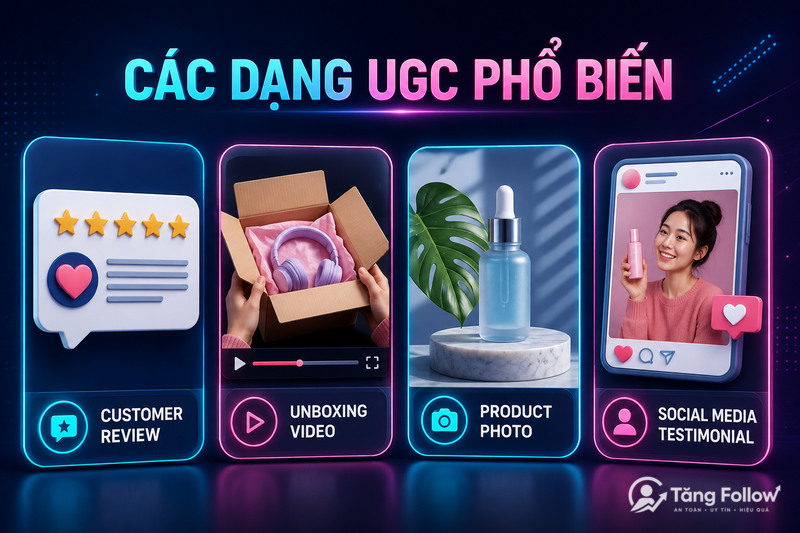Các dạng UGC phổ biến