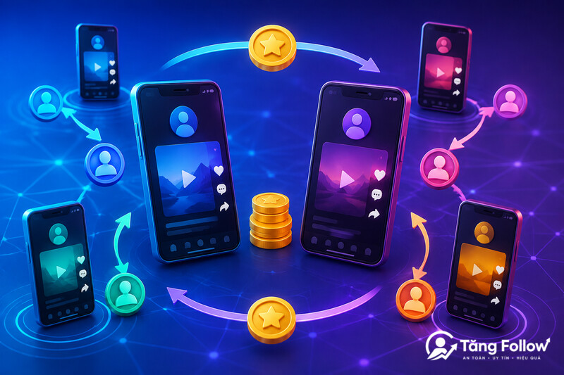 Cách web trao đổi follow TikTok hoạt động