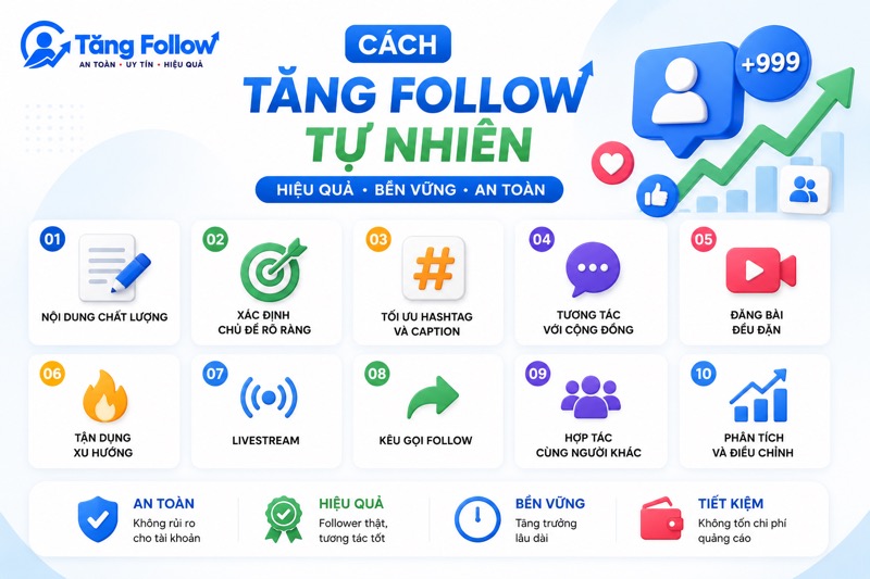 Các cách tăng follow tự nhiên