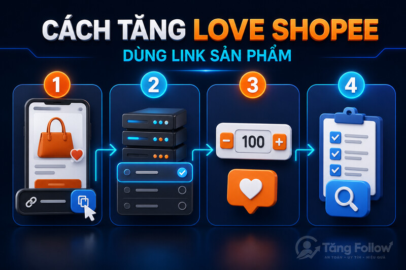 Cách tăng Love Shopee bằng link sản phẩm