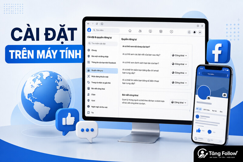 Cài đặt thông tin công khai Facebook trên máy tính