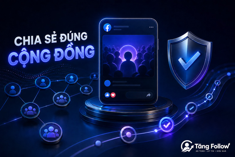 Chia sẻ bài viết đúng cộng đồng Facebook