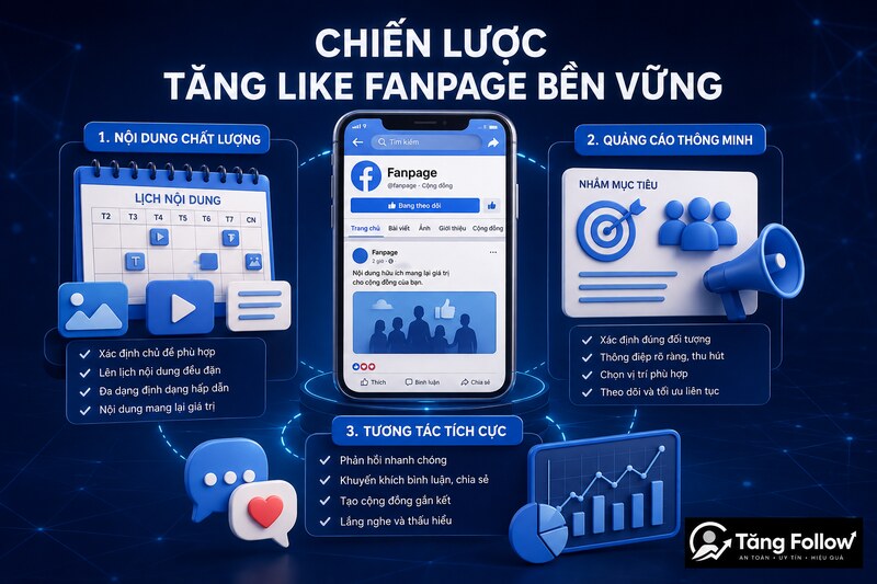 Chiến lược tăng like Fanpage bền vững bằng nội dung và quảng cáo