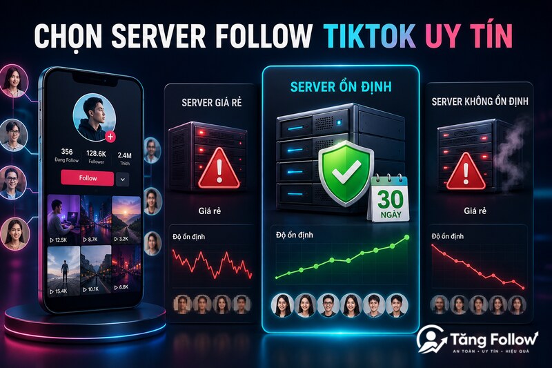 Tiêu chí chọn server tăng follow TikTok phù hợp