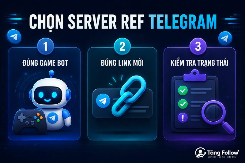Cách chọn server khi mua referral Telegram
