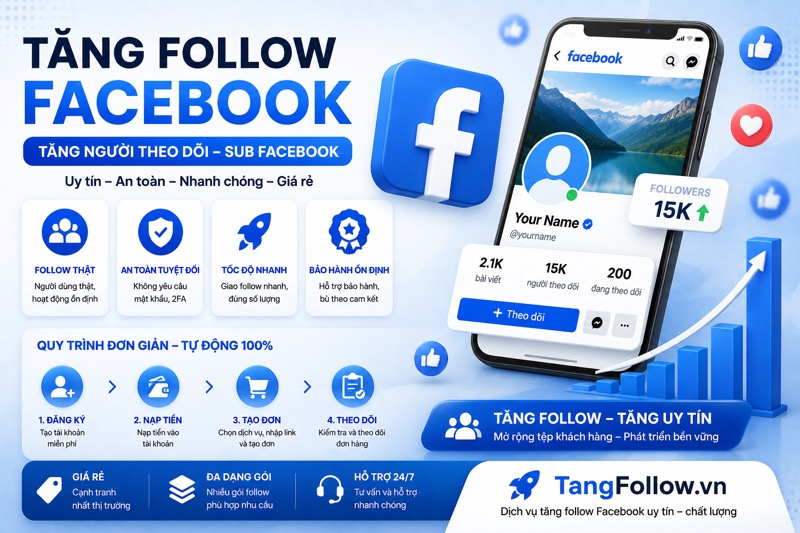 Dịch vụ tăng follow Facebook