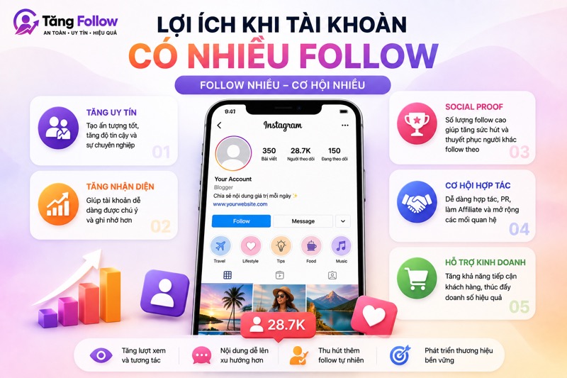 Lợi ích khi nick có nhiều follower