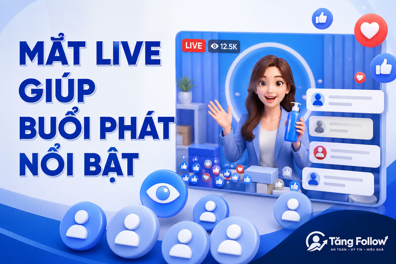 Mắt live giúp livestream Facebook nổi bật