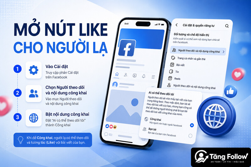 Mở nút Like ảnh Facebook cho người chưa kết bạn