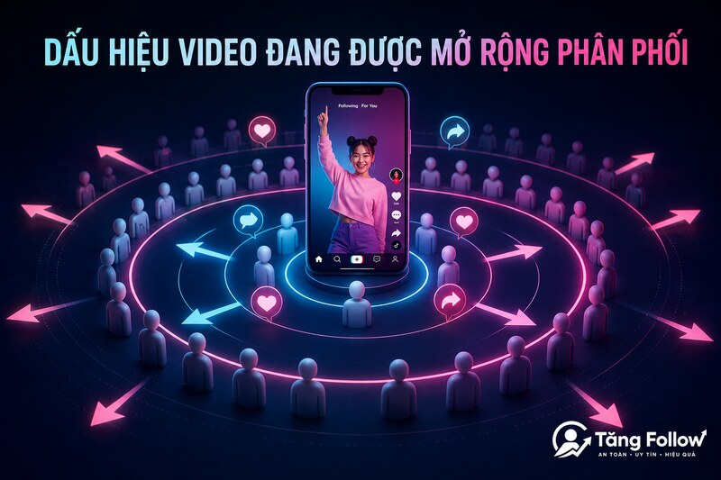 Dấu hiệu video TikTok được mở rộng phân phối