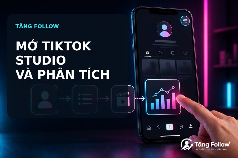 Mở TikTok Studio và mục Phân tích