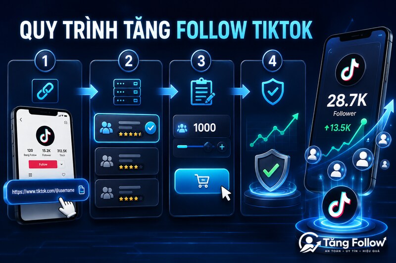 Quy trình sử dụng web tăng follow TikTok