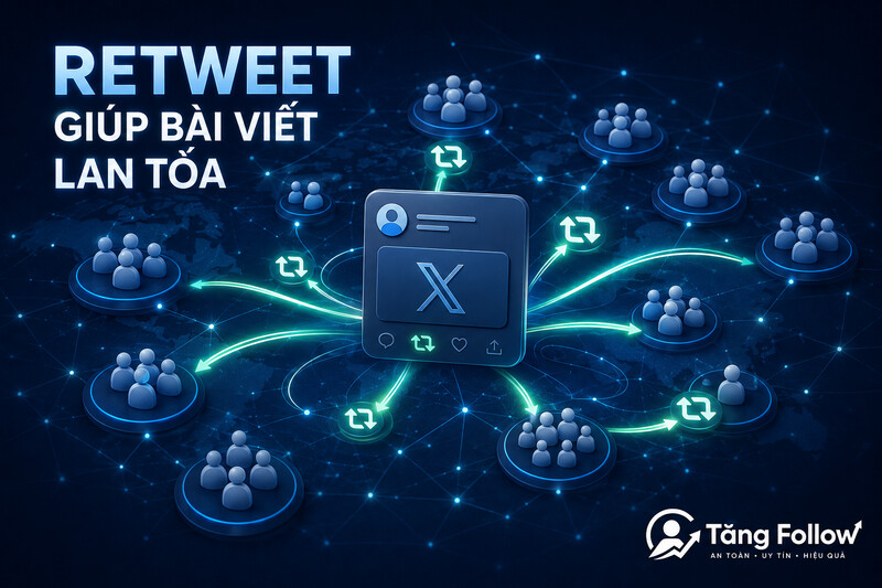 Retweet giúp bài viết Twitter X lan tỏa