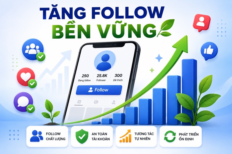 Cách tăng follow bền vững