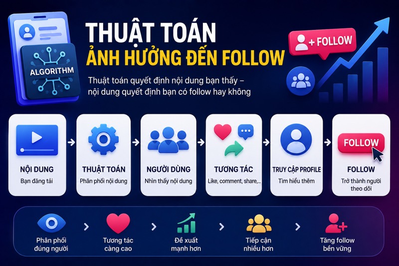 Thuật toán ảnh hưởng đến follow