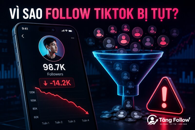 Nguyên nhân follow TikTok bị tụt sau khi tăng