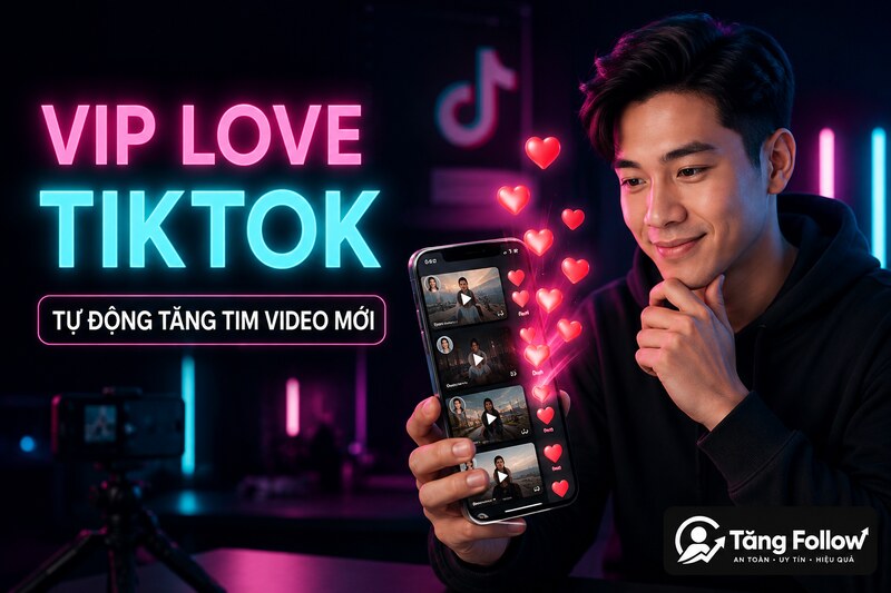 VIP Love TikTok tự động tăng tim cho video mới