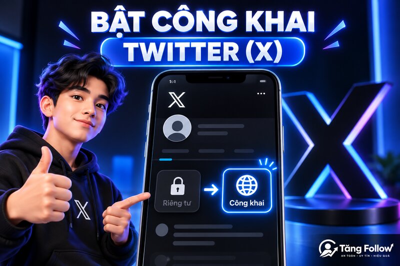 Bật công khai tài khoản Twitter X