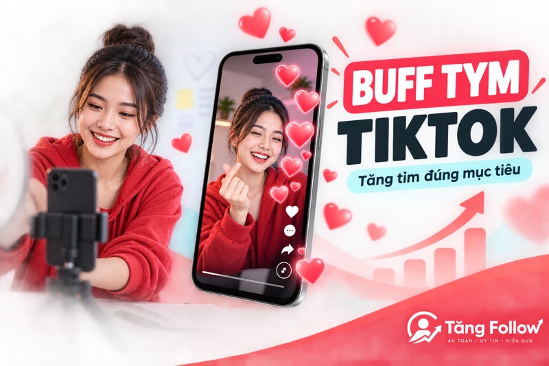 Buff tym TikTok giúp tăng lượt thích hiển thị cho video