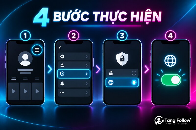 Các bước bật công khai tài khoản TikTok