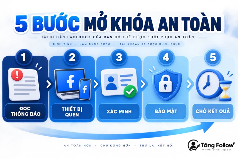 Các bước mở khóa tài khoản Facebook an toàn