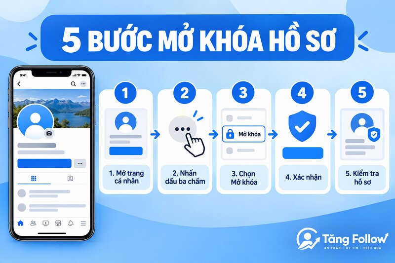 Các bước mở khóa hồ sơ Facebook