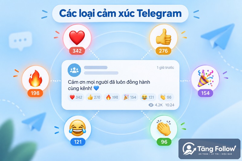 Các loại cảm xúc Telegram phổ biến
