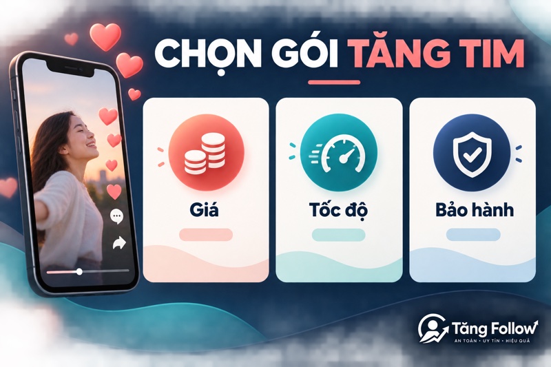 So sánh giá tốc độ và bảo hành khi chọn gói tăng tim TikTok