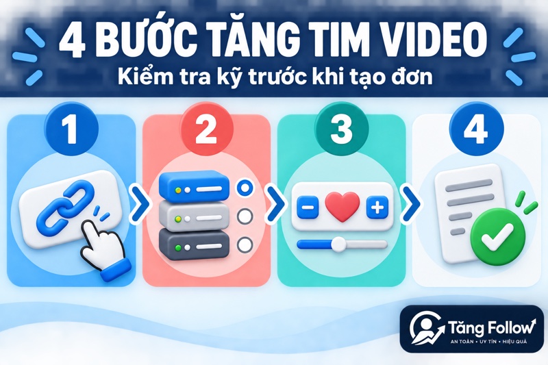 Bốn bước tạo đơn tăng tim video TikTok