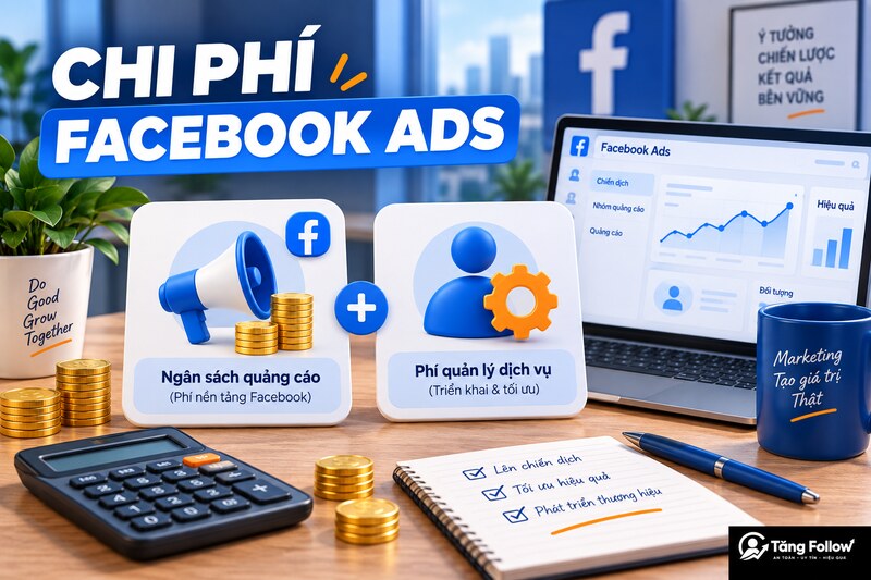 Chi phí chạy quảng cáo Facebook gồm ngân sách và phí quản lý