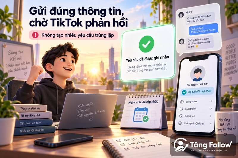 Chờ TikTok phản hồi yêu cầu
