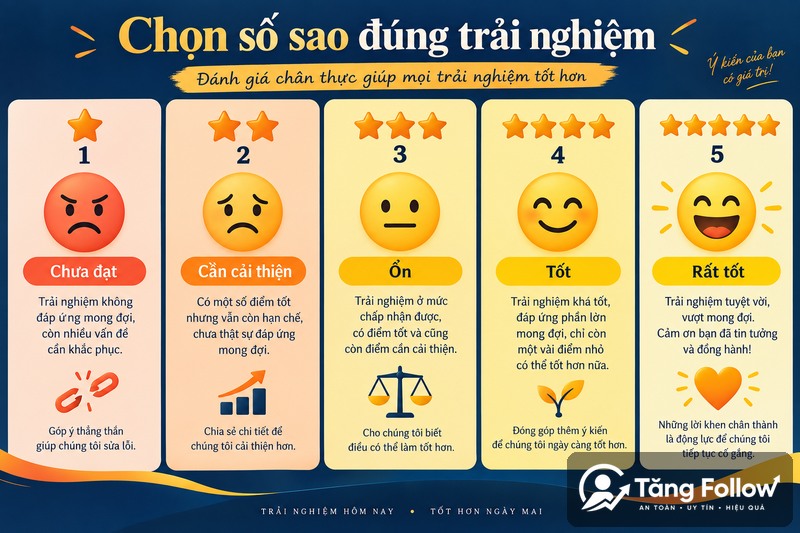 Chọn số sao đúng trải nghiệm