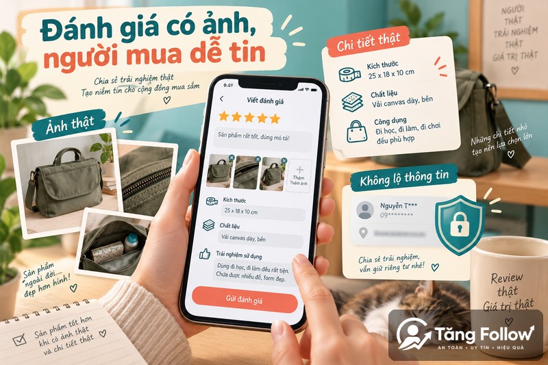 Thêm ảnh thật vào review