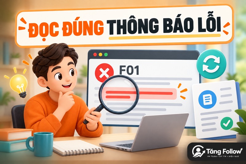 Đọc đúng thông báo lỗi F01 Shopee