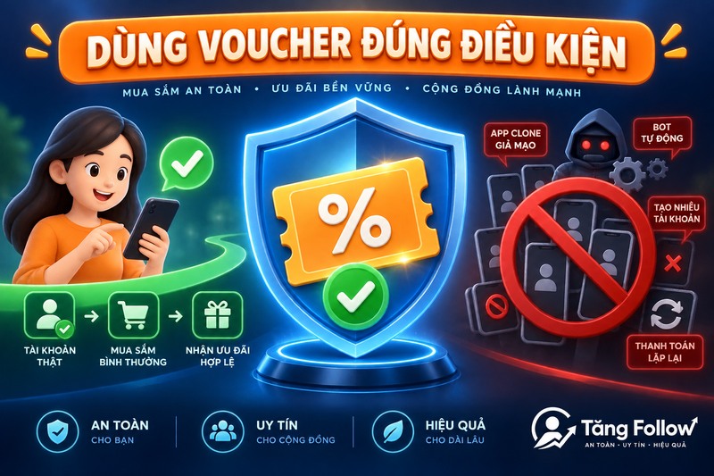 Sử dụng voucher Shopee đúng điều kiện
