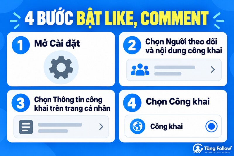 Hướng dẫn bật Like Comment ảnh avatar Facebook