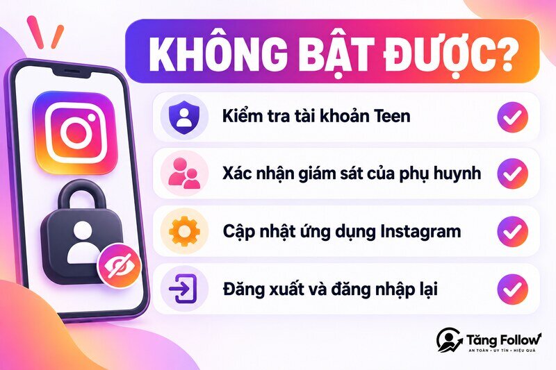 Khắc phục lỗi không bật được công khai Instagram