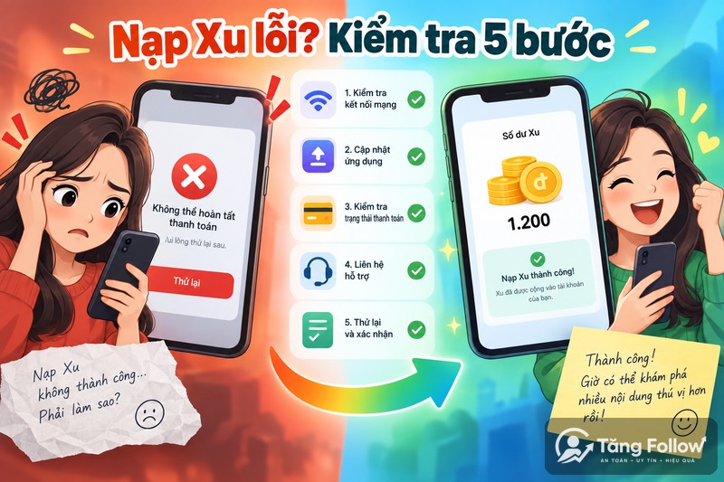 Khắc phục lỗi nạp xu TikTok