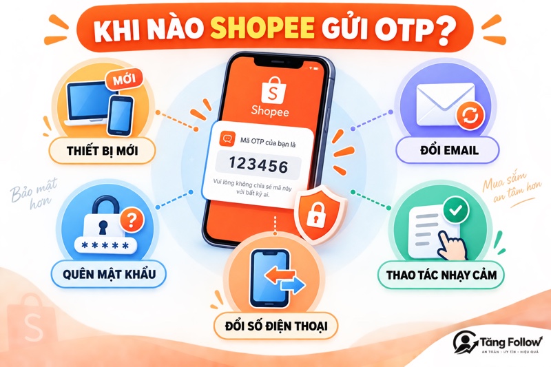 Những trường hợp Shopee gửi mã OTP