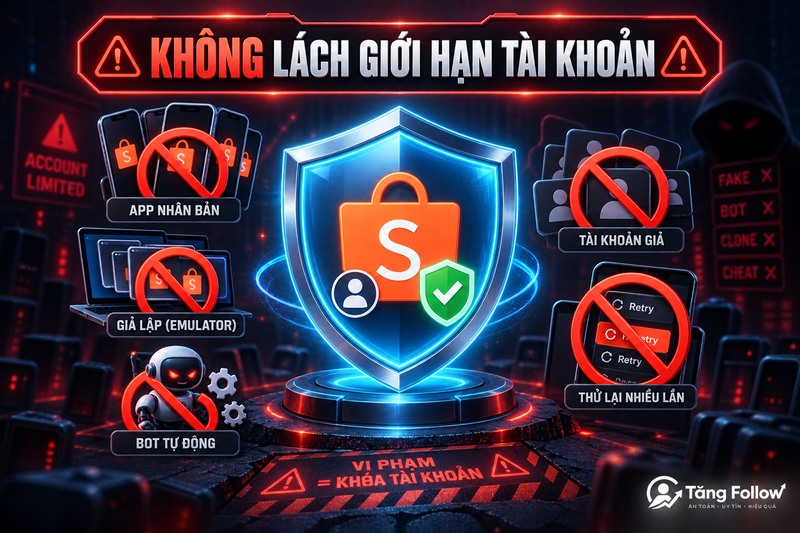 Không lách giới hạn tài khoản Shopee
