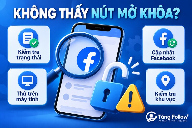 Khắc phục không thấy nút mở khóa Facebook