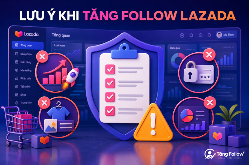 Những lưu ý khi tăng follow Lazada