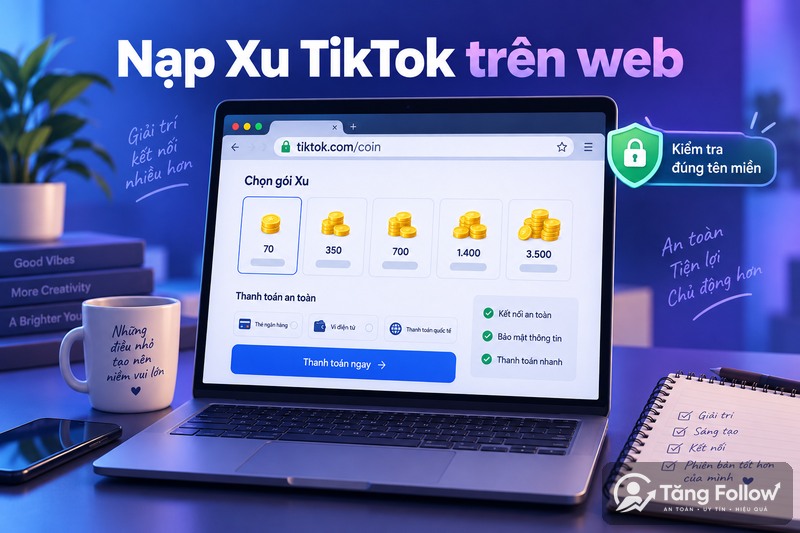 Nạp xu TikTok trên website