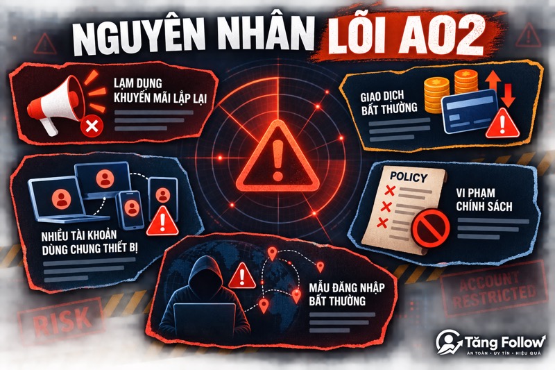 Nguyên nhân tài khoản báo lỗi A02 Shopee