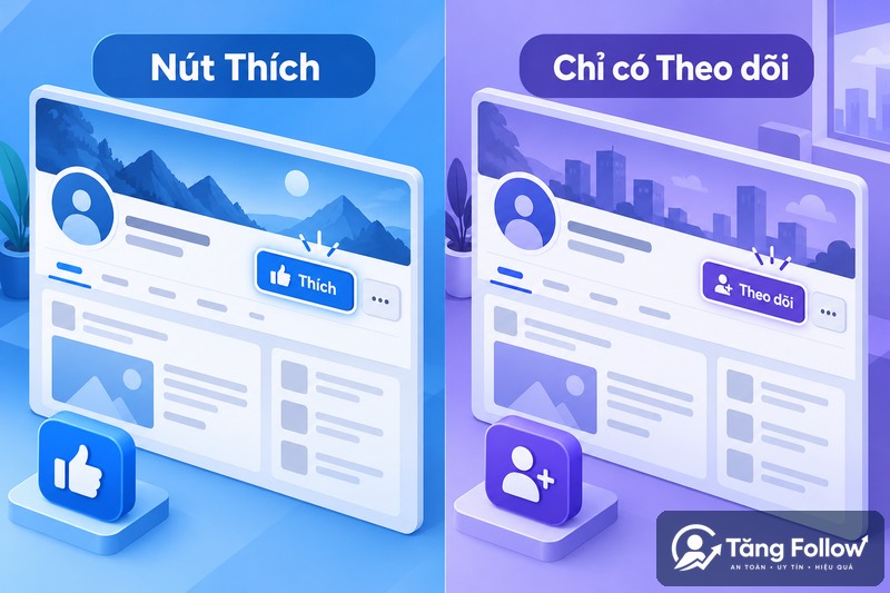 Phân biệt nút Thích và Theo dõi trên Fanpage